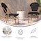 Flash Furniture Marseille French Bistro Stacking Chair, Blk Textilene Back & Seat, Aluminum Frame, Natural, 2PK 2-SDA-AD642107-BK-NAT-GG - alternate 9
